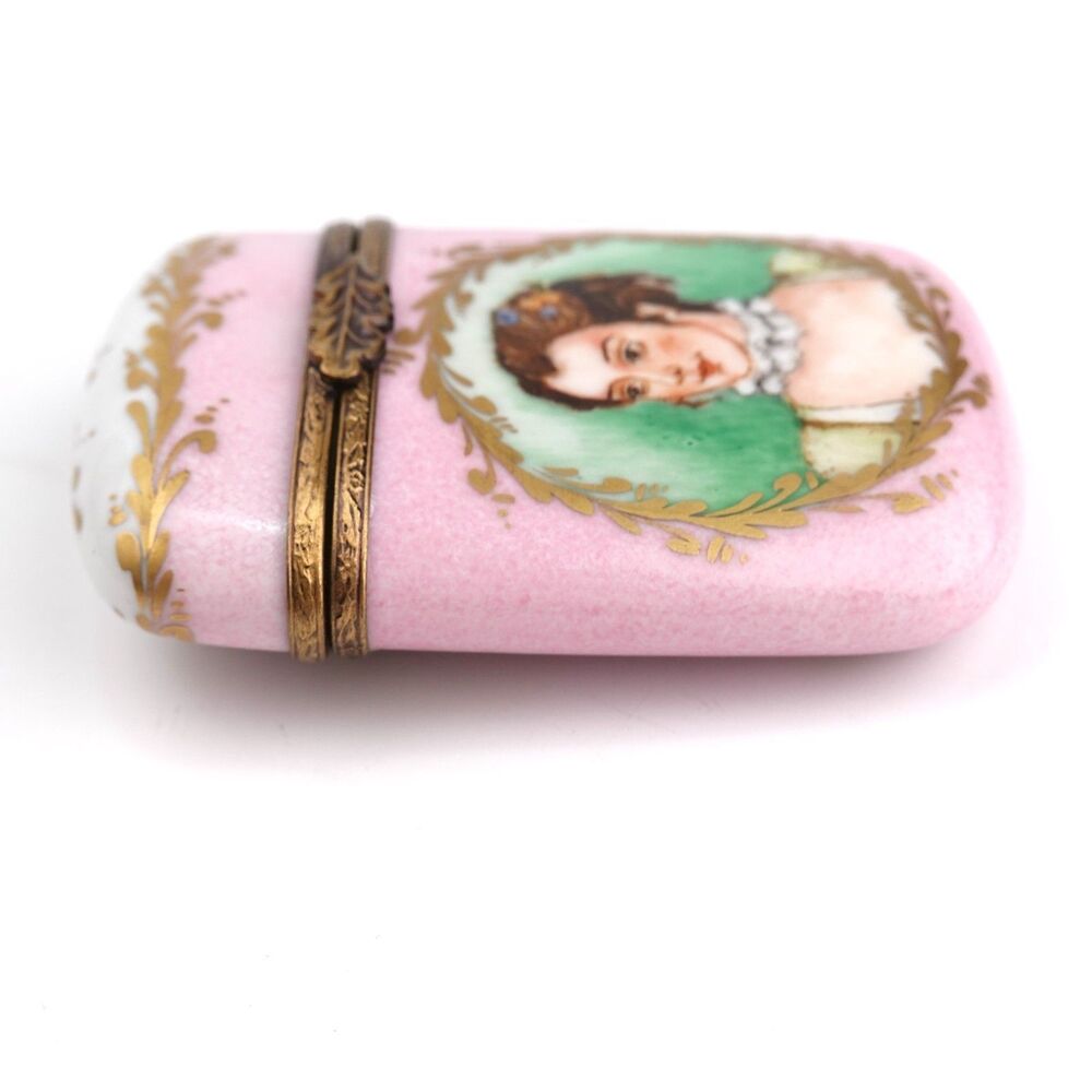 Limoges France Peint Main Lady Portrait Artist Signed Trinket Box RARE - Picture 13 of 16